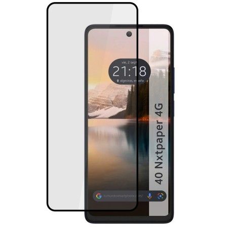 Protector Cristal Templado Completo 5D Full Glue Negro para TCL 40 NXTPAPER Vidrio
