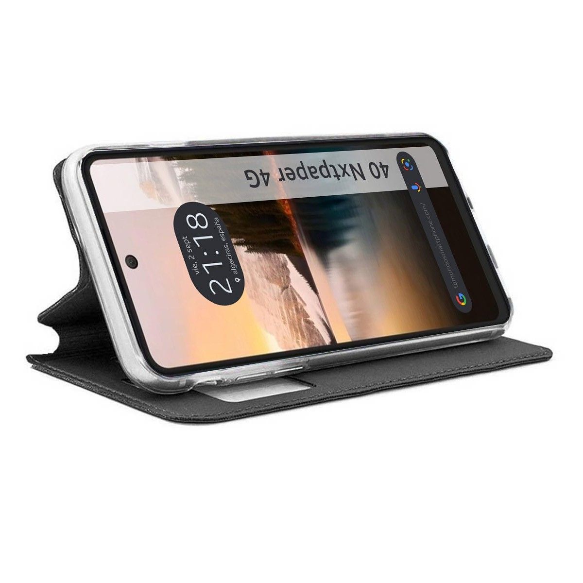 Funda Libro Soporte con Ventana para TCL 40 NXTPAPER color Negra
