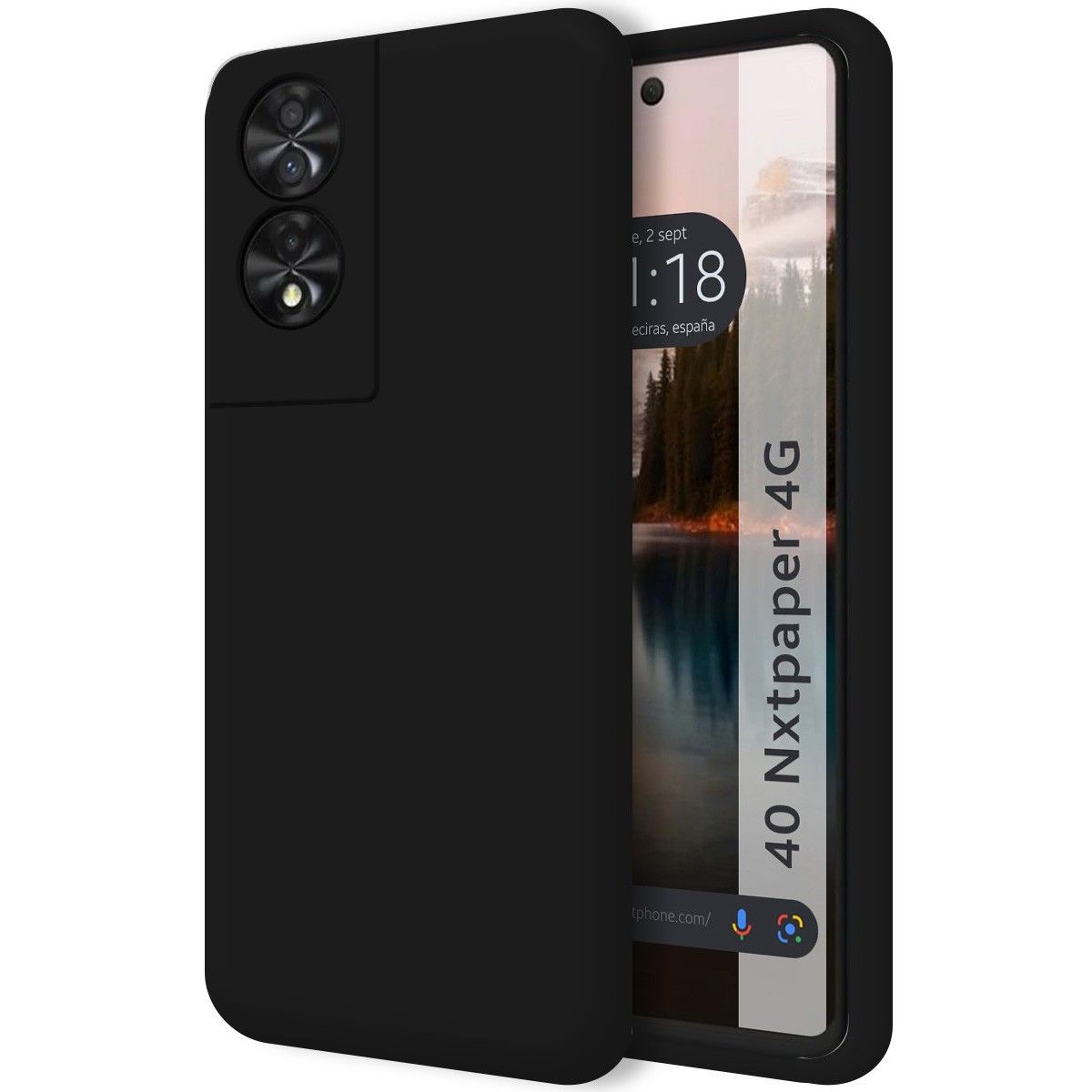 Funda Silicona Líquida Ultra Suave para TCL 40 NXTPAPER color Negra