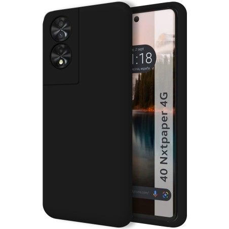 Funda Silicona Líquida Ultra Suave para TCL 40 NXTPAPER color Negra