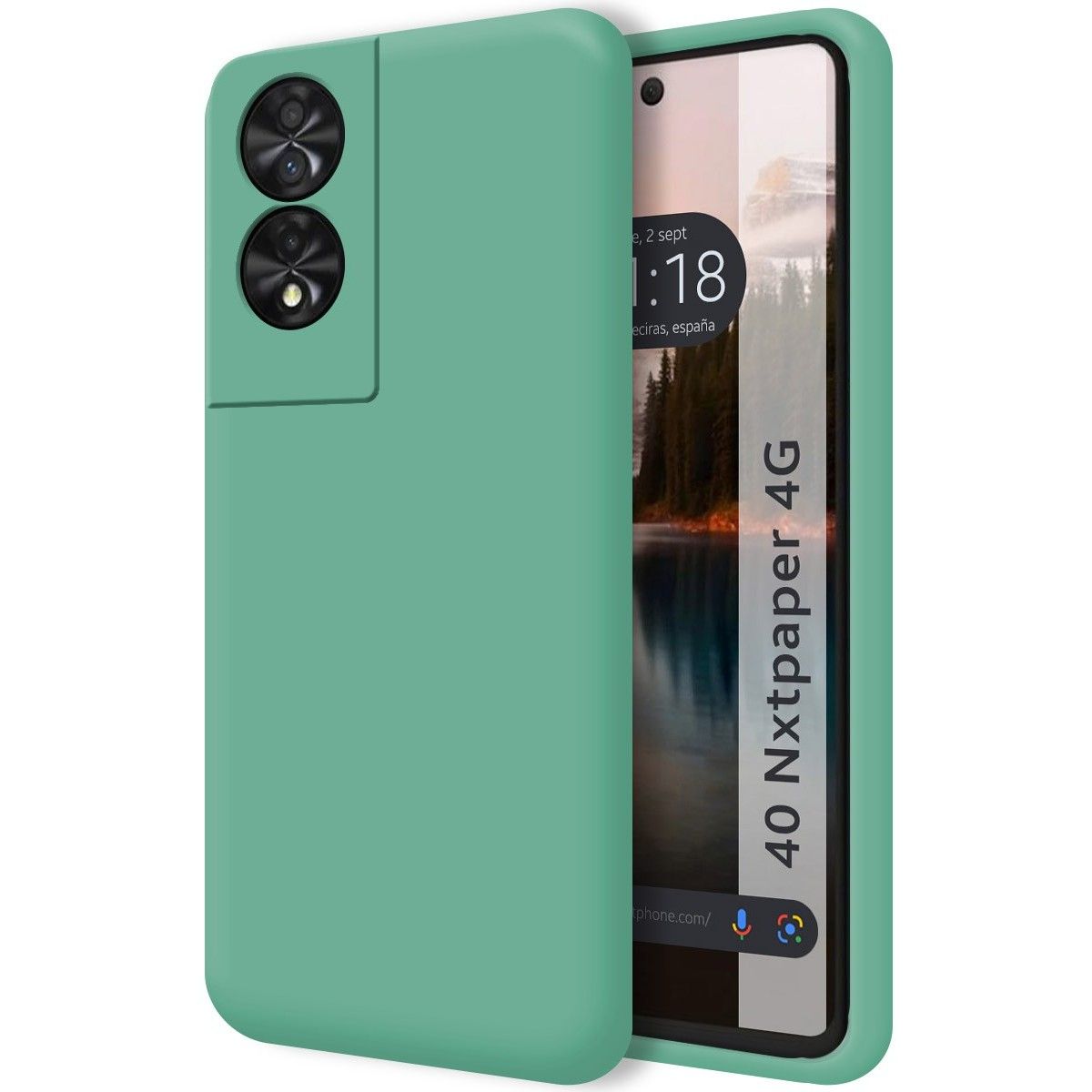 Funda Silicona Líquida Ultra Suave para TCL 40 NXTPAPER color Verde