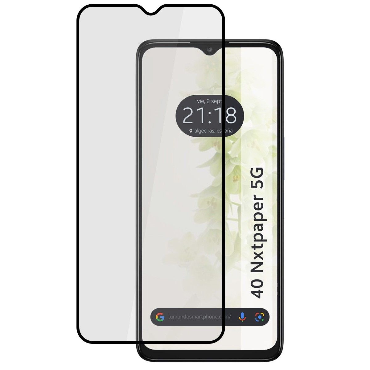 Protector Cristal Templado Completo 5D Full Glue Negro para TCL 40 NXTPAPER 5G Vidrio