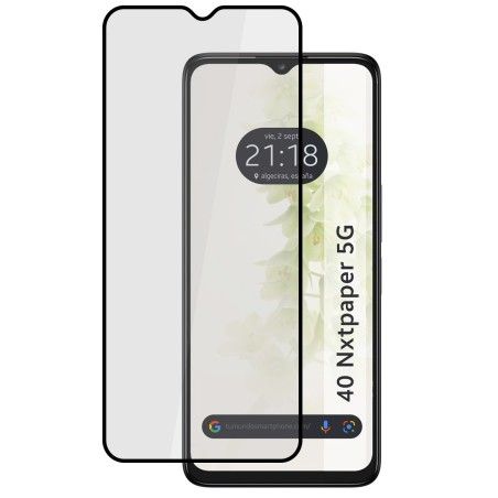 Protector Cristal Templado Completo 5D Full Glue Negro para TCL 40 NXTPAPER 5G Vidrio