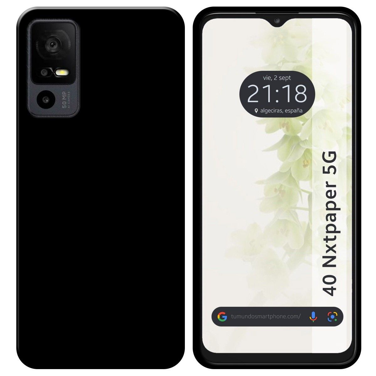 Funda Silicona Gel TPU Negra para TCL 40 NXTPAPER 5G