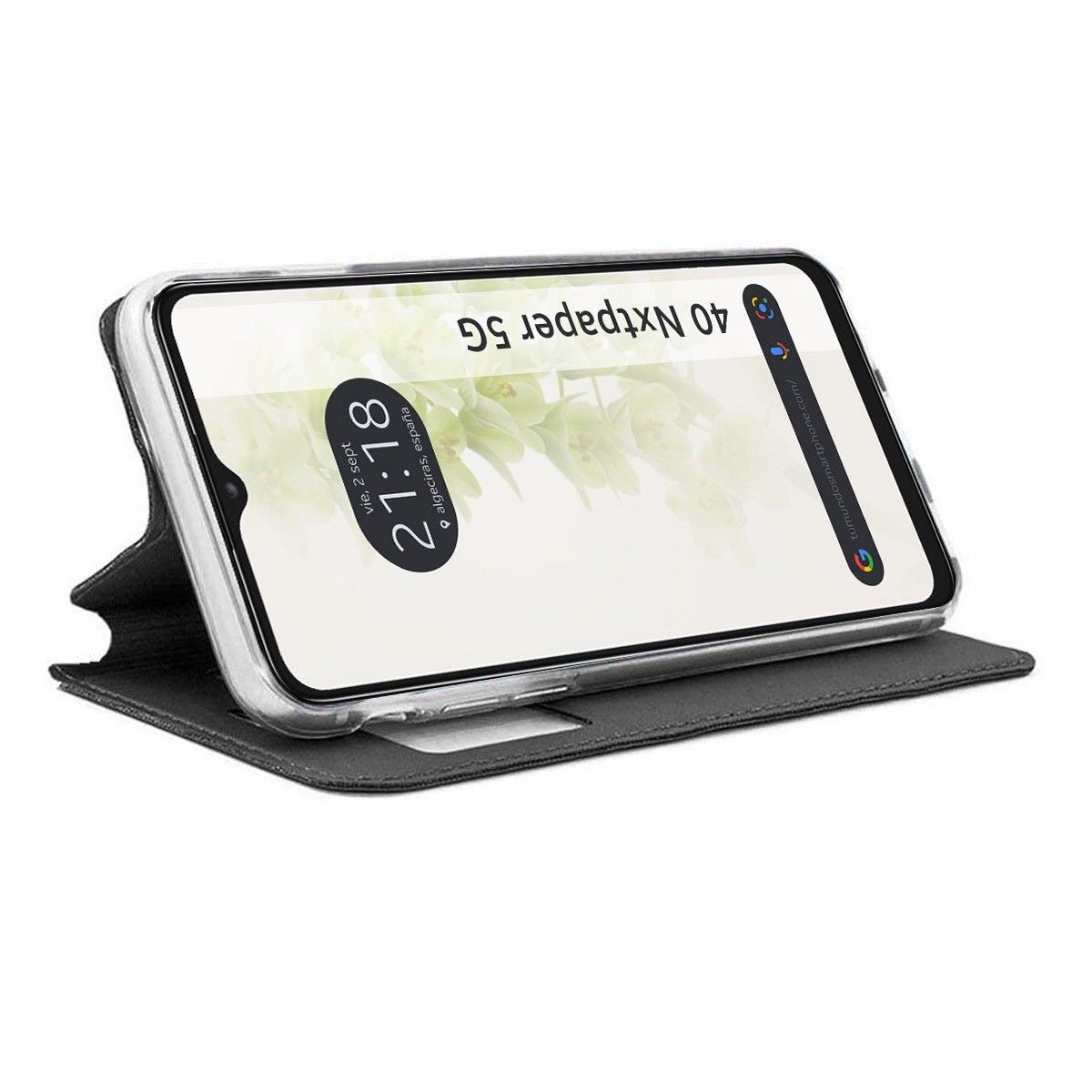 Funda Libro Soporte con Ventana para TCL 40 NXTPAPER 5G color Negra