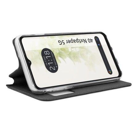 Funda Libro Soporte con Ventana para TCL 40 NXTPAPER 5G color Negra