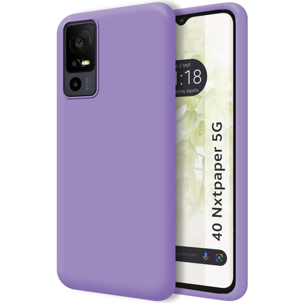 Funda Silicona Líquida Ultra Suave para TCL 40 NXTPAPER 5G color Morada