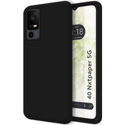 Funda Silicona Líquida Ultra Suave para TCL 40 NXTPAPER 5G color Negra