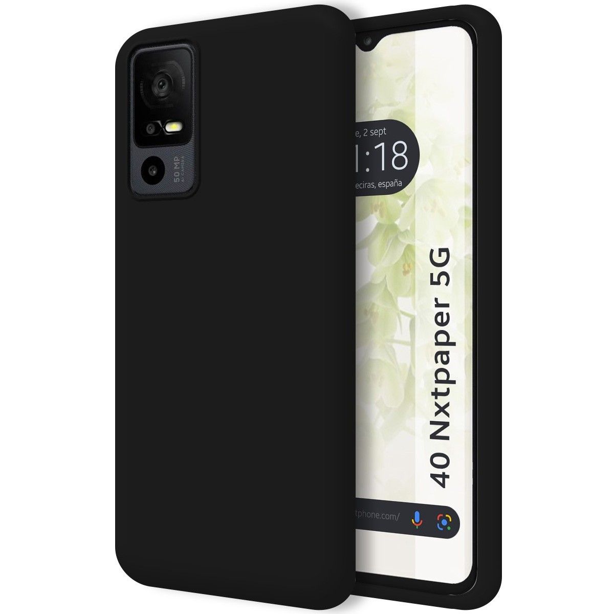 Funda Silicona Líquida Ultra Suave para TCL 40 NXTPAPER 5G color Negra