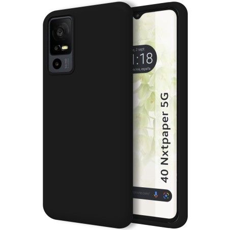 Funda Silicona Líquida Ultra Suave para TCL 40 NXTPAPER 5G color Negra