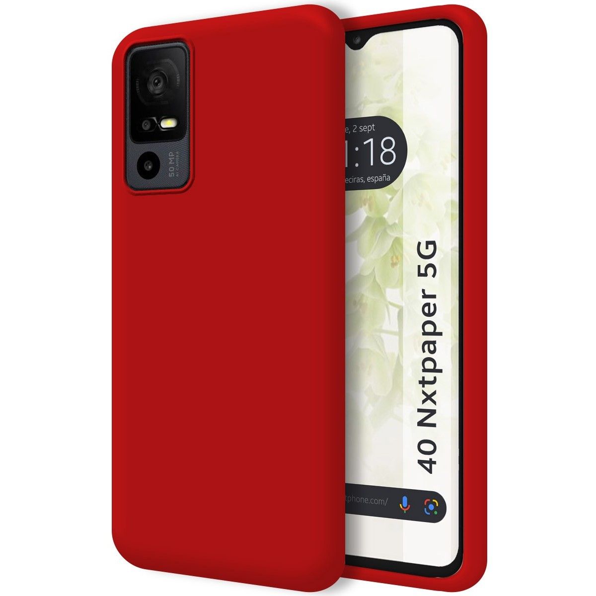 Funda Silicona Líquida Ultra Suave para TCL 40 NXTPAPER 5G color Roja