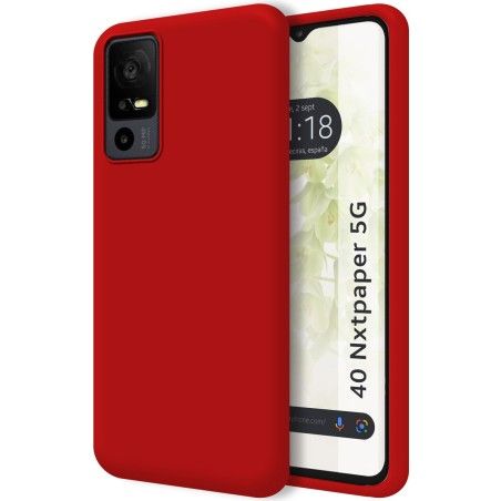 Funda Silicona Líquida Ultra Suave para TCL 40 NXTPAPER 5G color Roja