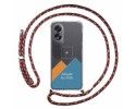 Personaliza tu Funda Colgante Transparente para Oppo A18 con Cordon Rosa/Dorado Dibujo Personalizada