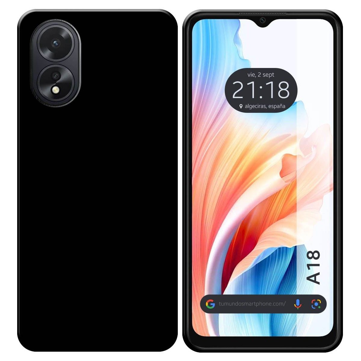 Funda Silicona Gel TPU Negra para Oppo A18