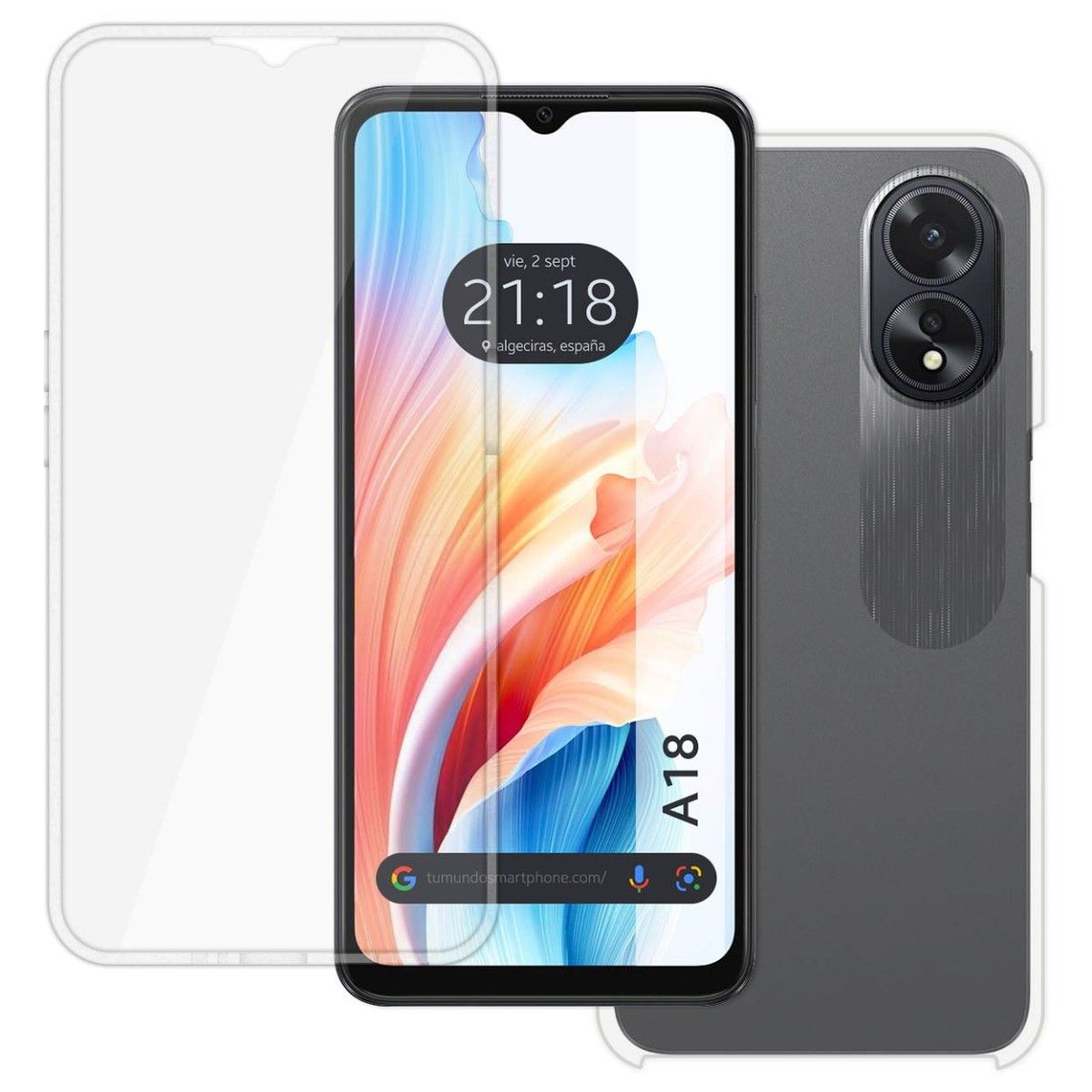 Funda Doble Transparente Pc + TPU Full Body 360 para Oppo A18
