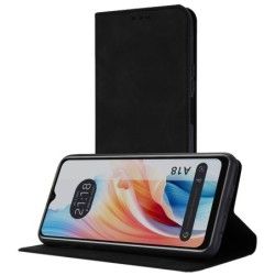 Funda Libro de Polipiel con Tarjetero para para Oppo A18 Color Negra