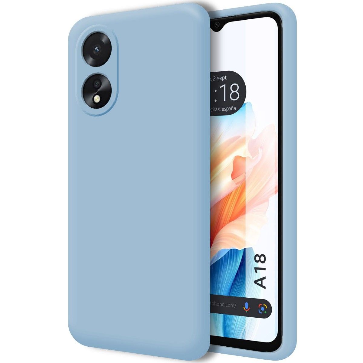 Funda Silicona Líquida Ultra Suave para Oppo A18 Color Azul