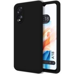 Funda Silicona Líquida Ultra Suave para Oppo A18 Color Negra