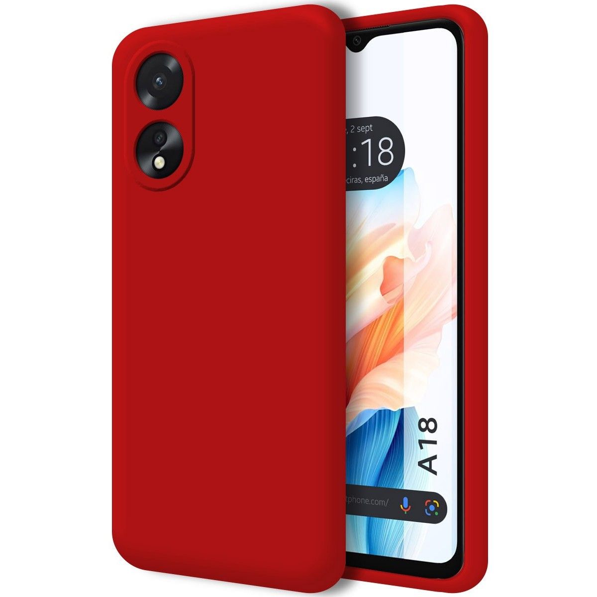 Funda Silicona Líquida Ultra Suave para Oppo A18 Color Roja