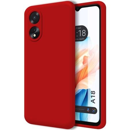 Funda Silicona Líquida Ultra Suave para Oppo A18 Color Roja