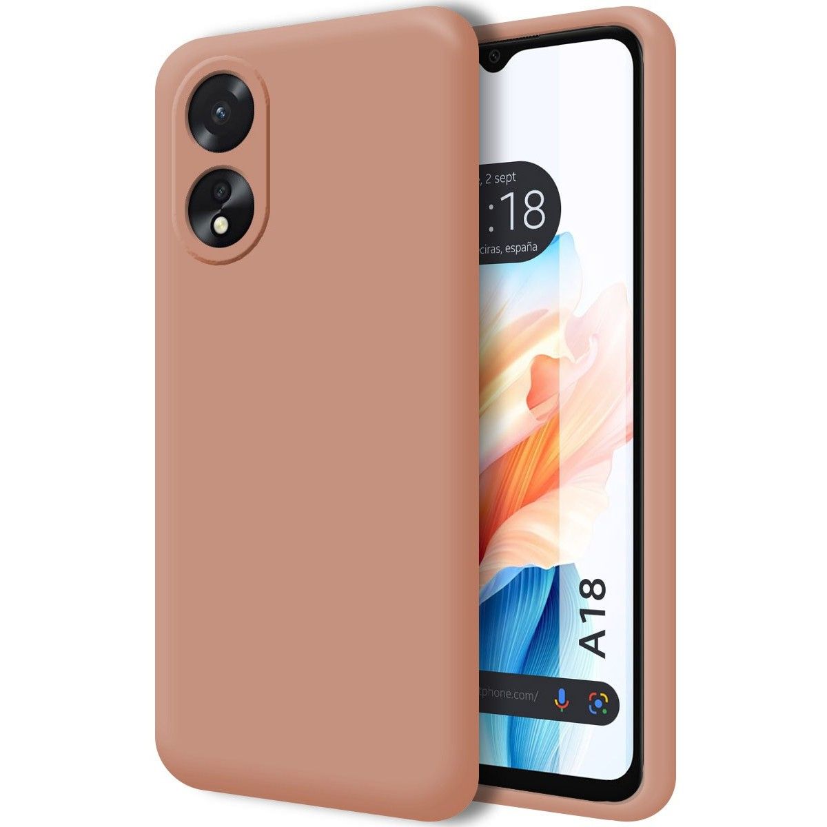 Funda Silicona Líquida Ultra Suave para Oppo A18 Color Rosa