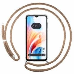 Funda Colgante Transparente para Oppo A18 con Cordon Camel