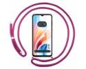 Funda Colgante Transparente para Oppo A18 con Cordon Rosa Fucsia