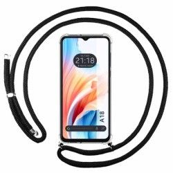 Funda Colgante Transparente para Oppo A18 con Cordon Negro