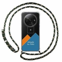 Personaliza tu Funda Colgante Transparente para Xiaomi Redmi A3 con Cordon Verde / Dorado Dibujo Personalizada