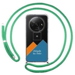 Personaliza tu Funda Colgante Transparente para Xiaomi Redmi A3 con Cordon Verde Agua Dibujo Personalizada