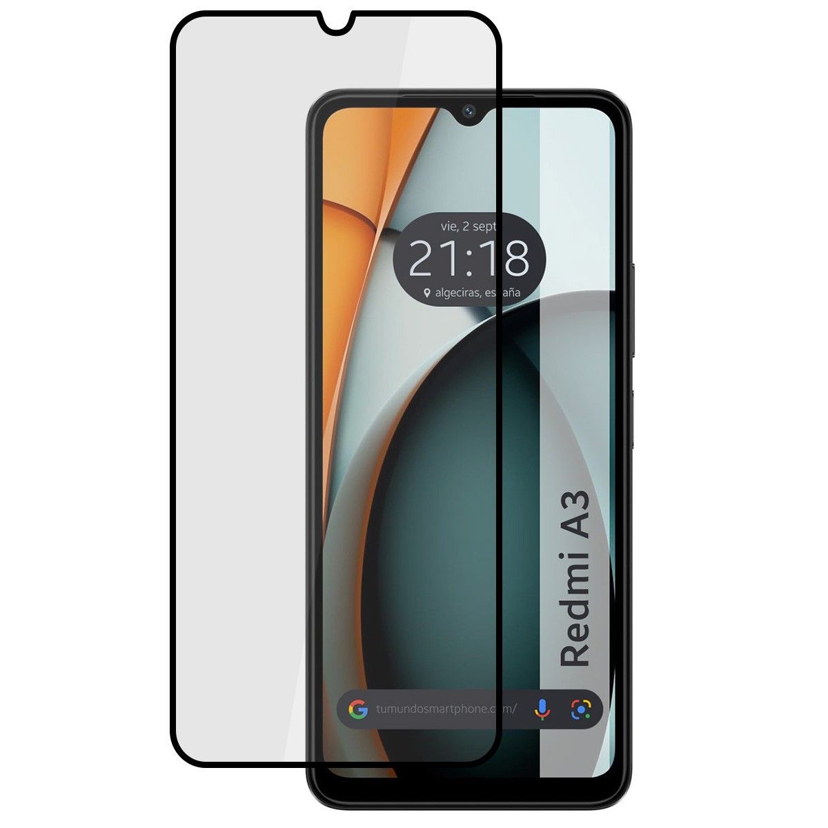 Protector Cristal Templado Completo 5D Full Glue Negro para Xiaomi Redmi A3 Vidrio