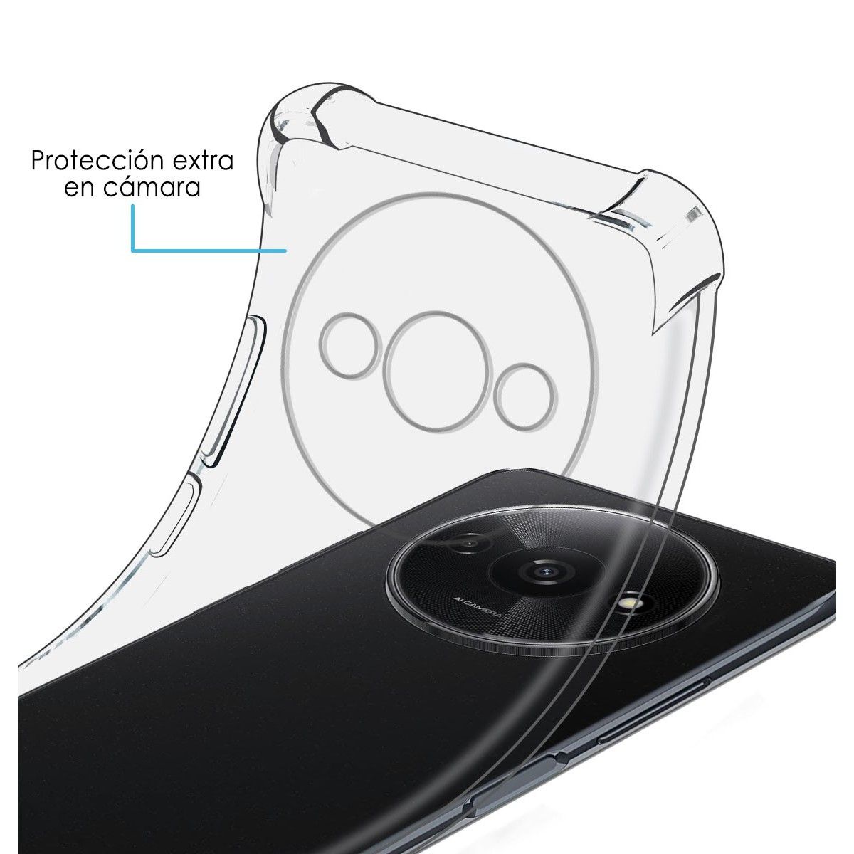 Funda Silicona Antigolpes Transparente para Xiaomi Redmi A3