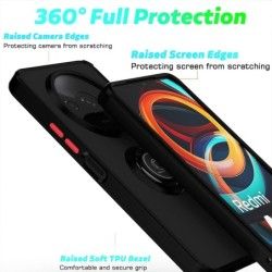 Funda Mate con Borde Negro y Anillo Giratorio 360 para Xiaomi Redmi A3 2