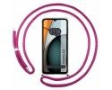 Funda Colgante Transparente para Xiaomi Redmi A3 con Cordon Rosa Fucsia