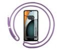 Funda Colgante Transparente para Xiaomi Redmi A3 con Cordon Morado