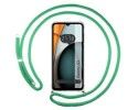 Funda Colgante Transparente para Xiaomi Redmi A3 con Cordon Verde Agua