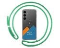 Personaliza tu Funda Colgante Transparente para Samsung Galaxy S24 5G con Cordon Verde Agua Dibujo Personalizada
