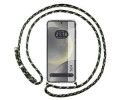 Funda Colgante Transparente para Samsung Galaxy S24 5G con Cordon Verde / Dorado