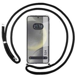 Funda Colgante Transparente para Samsung Galaxy S24 5G con Cordon Negro