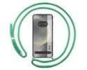 Funda Colgante Transparente para Samsung Galaxy S24 5G con Cordon Verde Agua