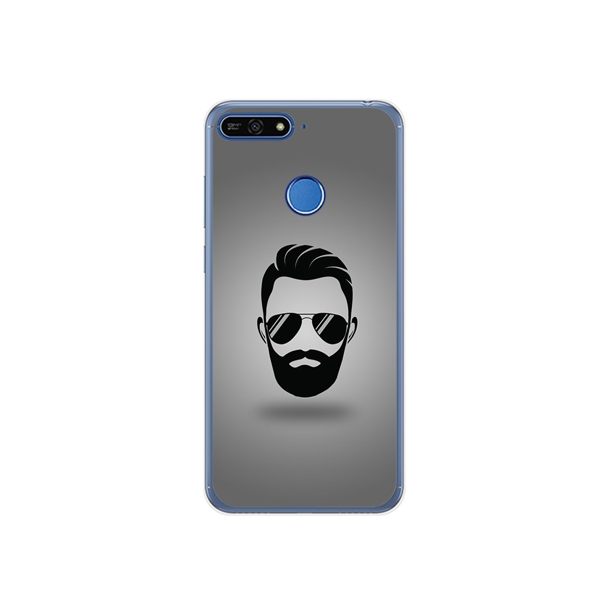Funda Gel Tpu para Huawei Honor 7A / Y6 2018 Diseño Barba Dibujos