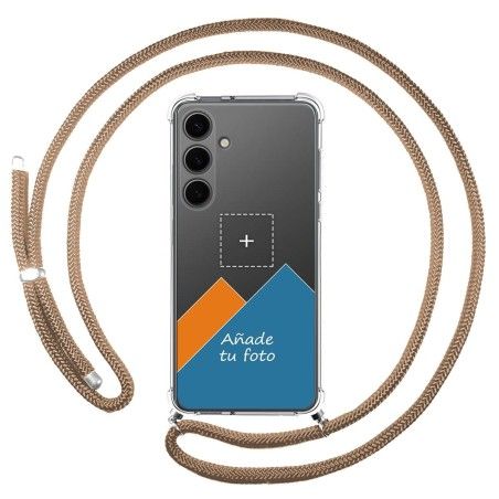 Personaliza tu Funda Colgante Transparente para Samsung Galaxy S24+ Plus 5G con Cordon Camel Dibujo Personalizada