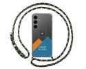 Personaliza tu Funda Colgante Transparente para Samsung Galaxy S24+ Plus 5G con Cordon Verde / Dorado Dibujo Personalizada