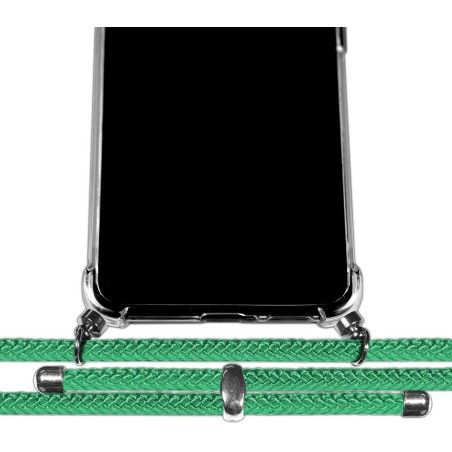 Personaliza tu Funda Colgante Transparente para Samsung Galaxy S24+ Plus 5G con Cordon Verde Agua Dibujo Personalizada