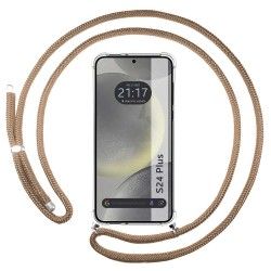 Funda Colgante Transparente para Samsung Galaxy S24+ Plus 5G con Cordon Camel
