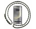 Funda Colgante Transparente para Samsung Galaxy S24+ Plus 5G con Cordon Verde / Dorado