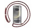 Funda Colgante Transparente para Samsung Galaxy S24+ Plus 5G con Cordon Rosa / Dorado