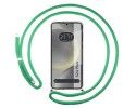 Funda Colgante Transparente para Samsung Galaxy S24+ Plus 5G con Cordon Verde Agua