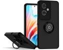 Funda Mate con Borde Negro y Anillo Giratorio 360 para Oppo A79 5G