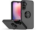 Funda Mate con Borde Negro y Anillo Giratorio 360 para Samsung Galaxy A35 5G